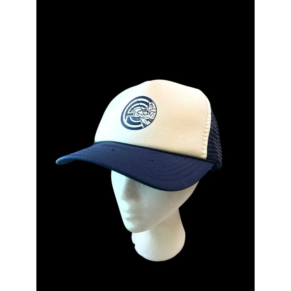 Nissin Vintage‎ 80s Foamy Meshback Snapback Adjustable Baseball Cap Navy Blue